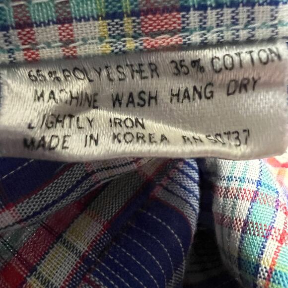 Vintage 70s Western Pearl Snap Button Plaid Shirt Mens M Retro Americana - Picture 7 of 11